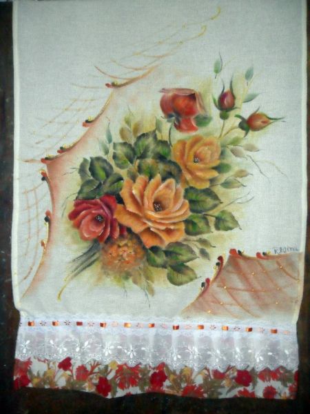 Pano de prato - ref01 - pintado à mão