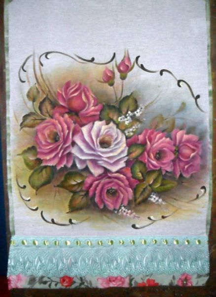 Pano de prato - ref11 - pintado à mão