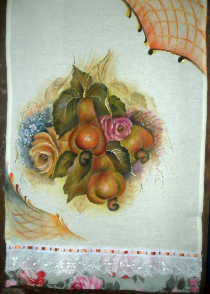 Pano de prato - ref07 - pintado à mão