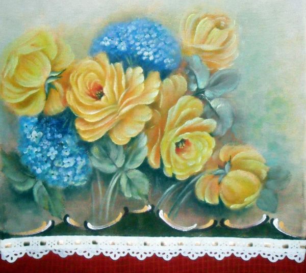 Pano de prato - ref05 - pintado à mão