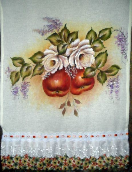 Pano de prato - ref06 - pintado à mão