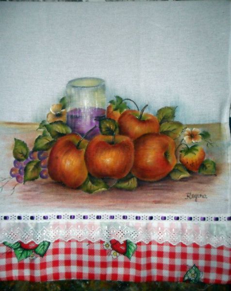 Pano de prato - ref10 - pintado à mão