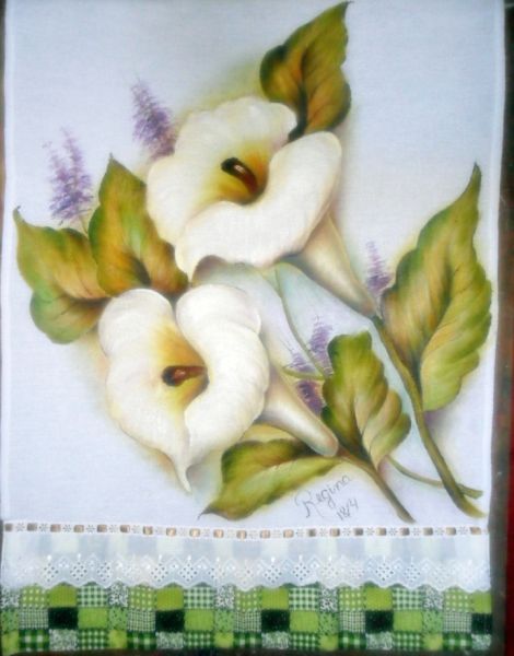 Pano de prato - ref12 - pintado à mão